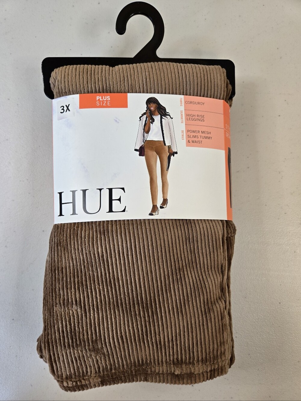 NWT HUE Caramel Corduroy High Rise Leggings 3X - Picture 2 of 7